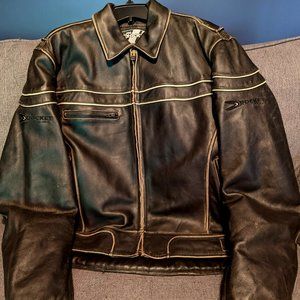 Joe Rocket Genuine Vintage Leather Motorcycle Jacket - Size Medium - Color BLACK